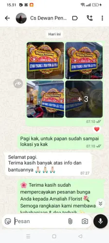 Testimonial Papan Bunga Pernikahan bendungan hilir