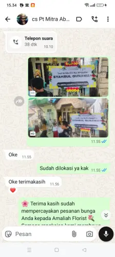 Testimonial Papan Bunga bendungan hilir
