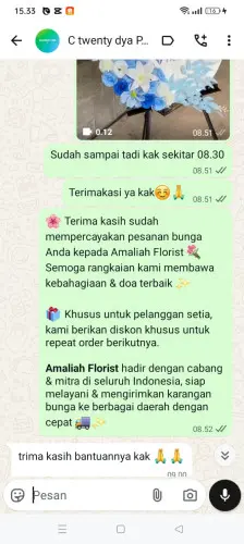Testimonial Standing Flower bendungan hilir