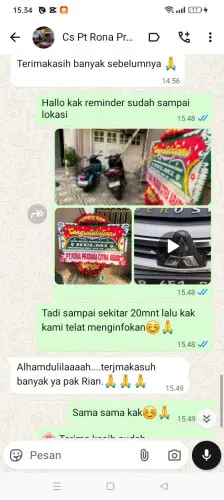 Testimonial Papan Bunga bendungan hilir